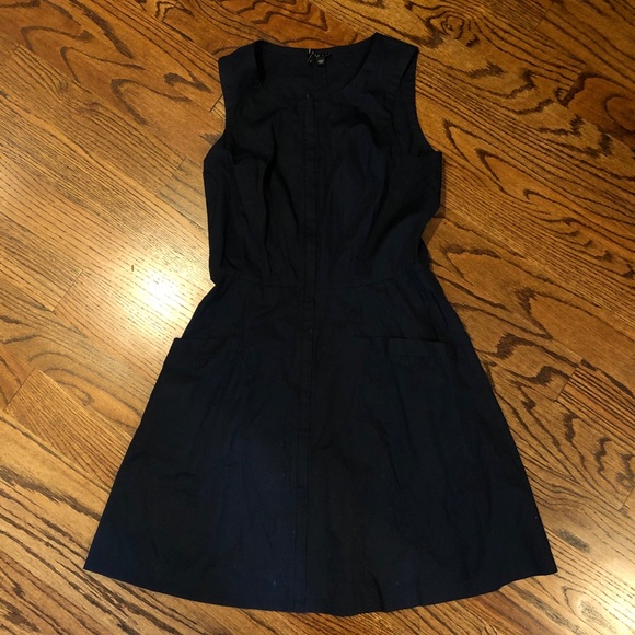Theory Navy Front Zipper Dress 6 - Picture 3 of 8